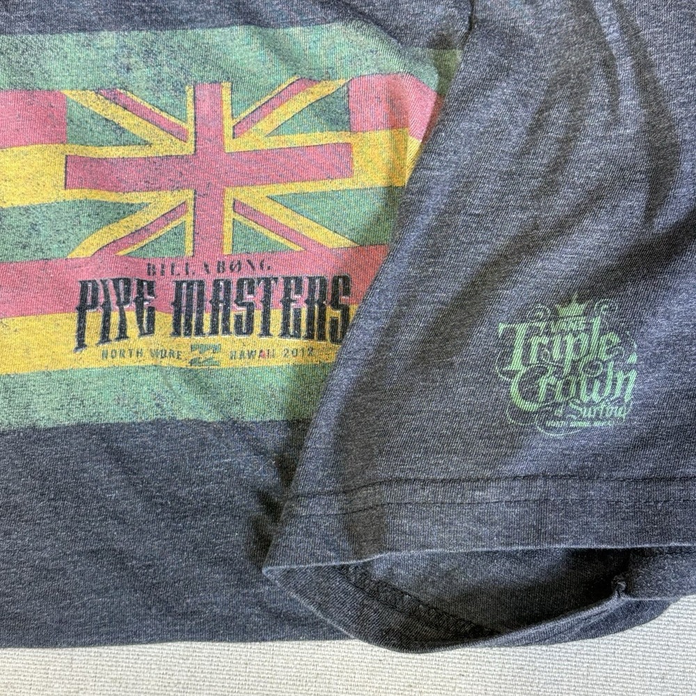 Billabong Pipe Masters Hawaii North Shore 2012 Size XL Gray Tee Shirt
